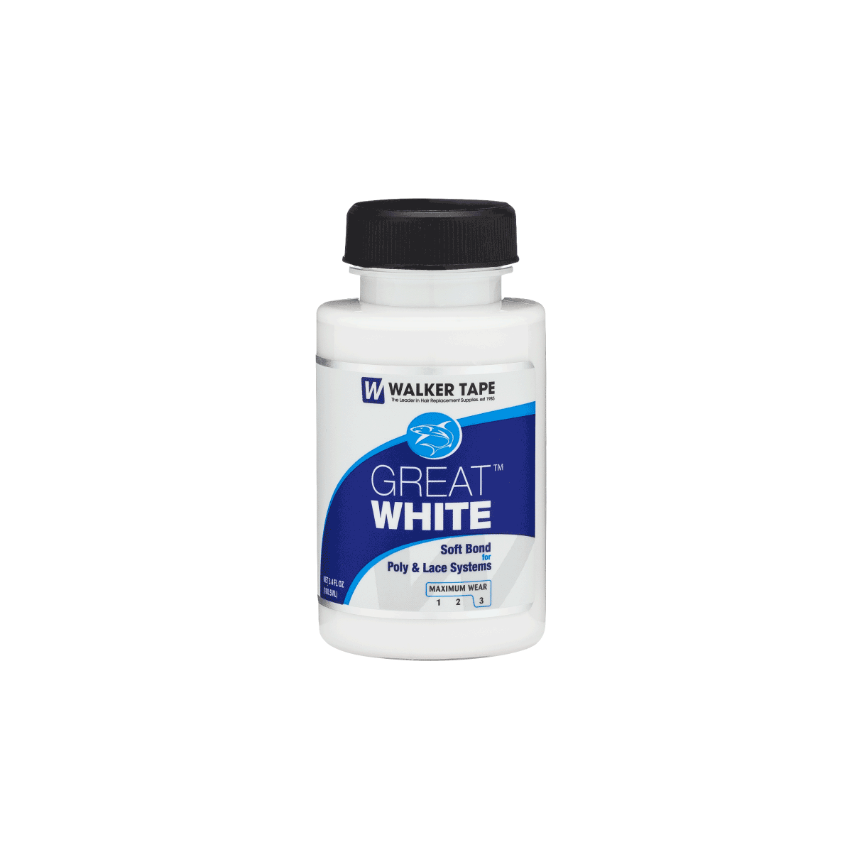 GREAT WHITE Soft Bond Adhesive for Poly & Lace Systems 3.4 oz. - Click Image to Close